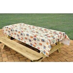 Camping Trails Vinyl Tablecloth Vintage Travel Trailers 82 x 54-in Picnic Gift